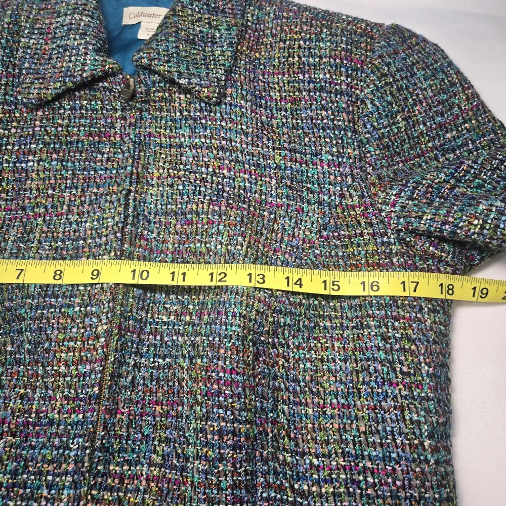 Coldwater Creek‎ Womens Full Zip Multicolored Blazer Jacket Coat Size 4-6